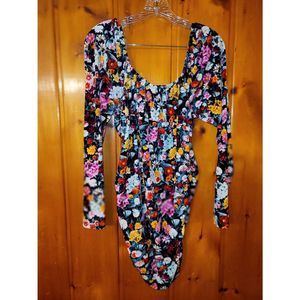 Wild Fable Floral Velvet Long Sleeve Mini Dress